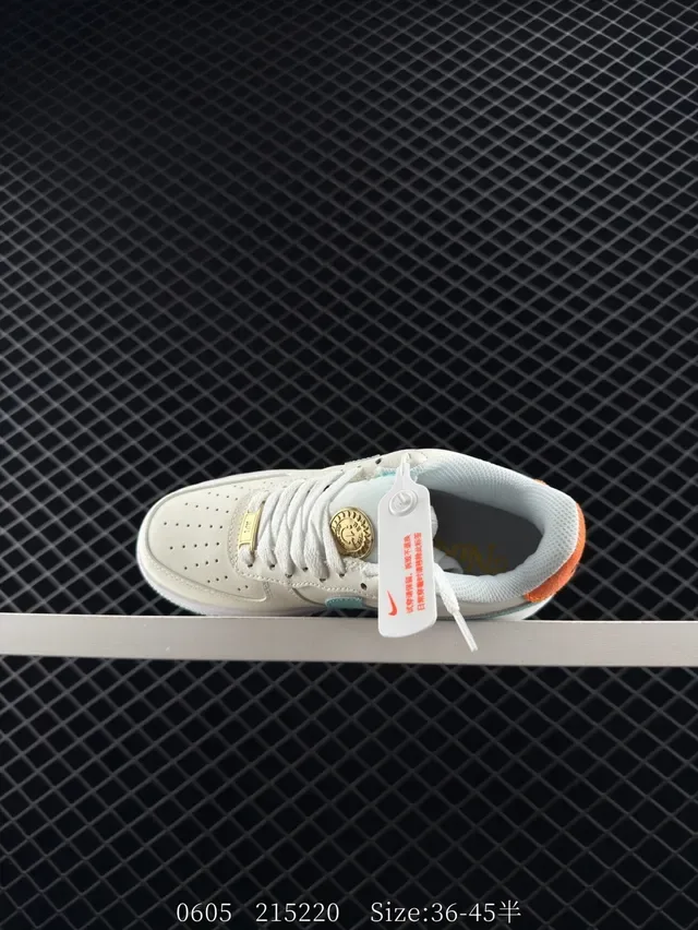 Nike Air Force 1 Low Off-White Teal Orange Lifestyle Sneakers 5
