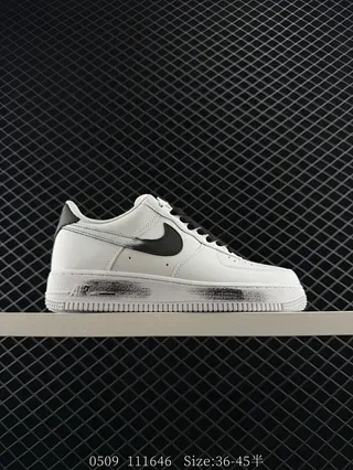 Nike Air Force 1 Low White Black Spray Midsole Lifestyle Sneakers 2