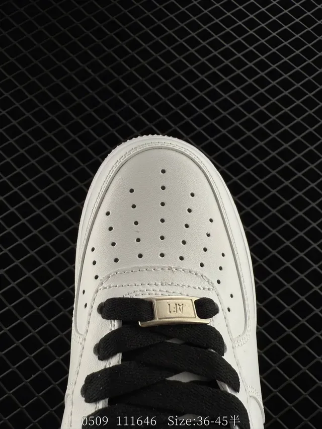 Nike Air Force 1 Low White Black Spray Midsole Lifestyle Sneakers 3