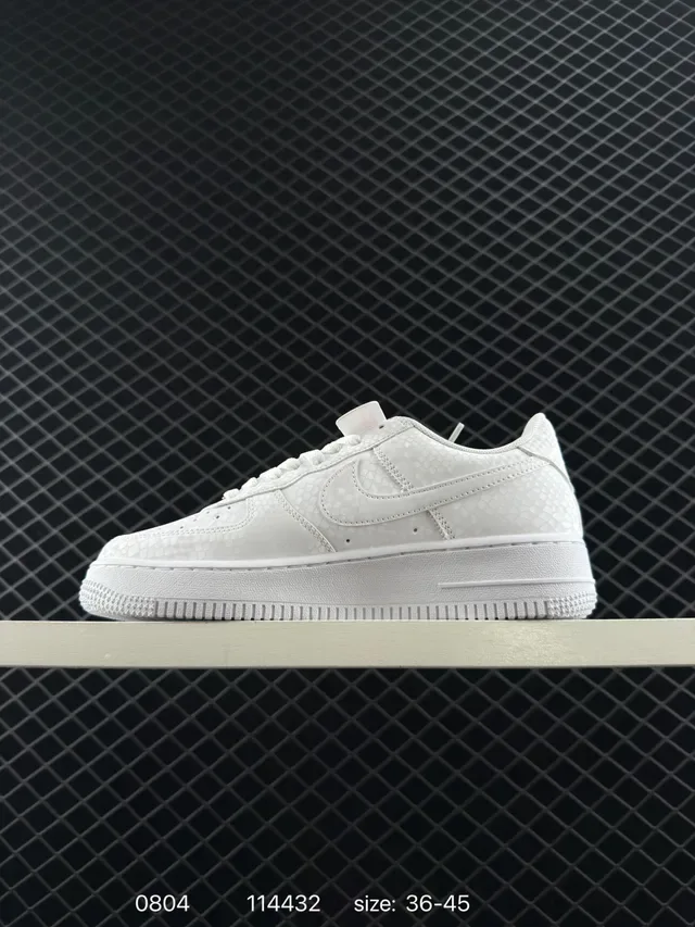Nike Air Force 1 Low White Snakeskin Texture Lifestyle Sneakers 4