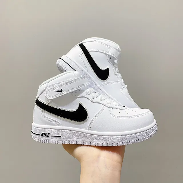 Nike Air Force 1 Mid Youth White Black Lifestyle Sneakers 5
