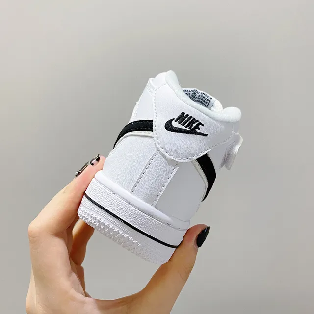 Nike Air Force 1 Mid Youth White Black Lifestyle Sneakers 9