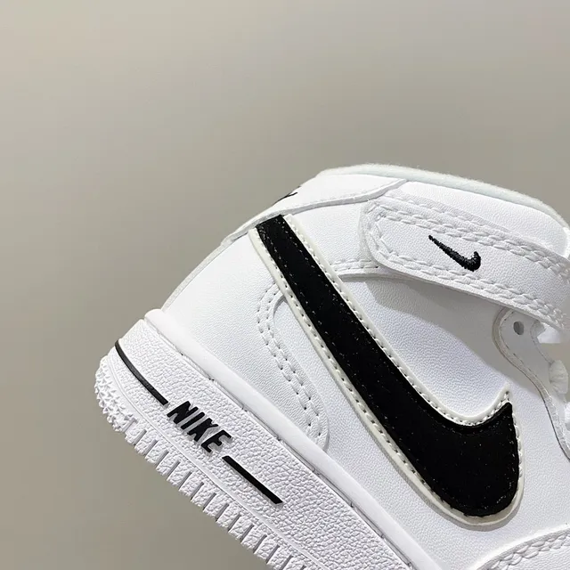 Nike Air Force 1 Mid Youth White Black Lifestyle Sneakers 10