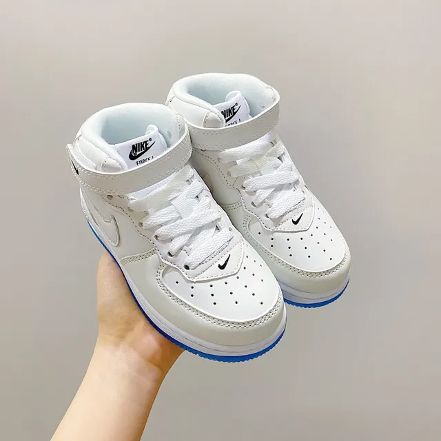 Nike Air Force 1 Mid Youth White Black Lifestyle Sneakers 13