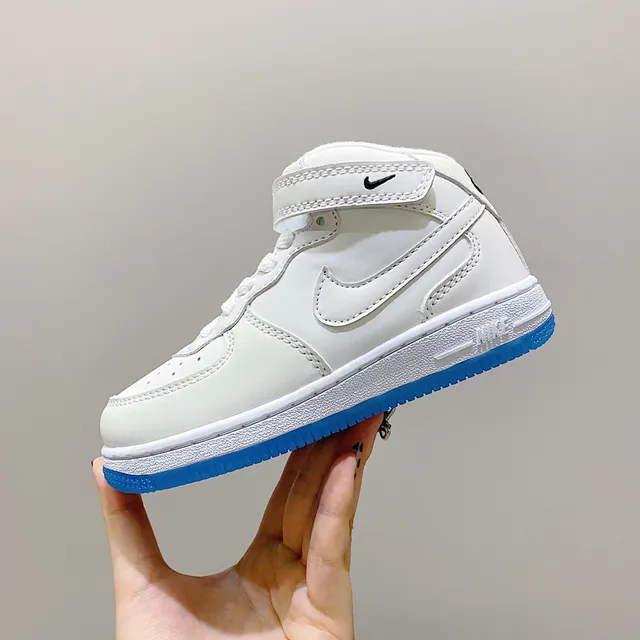 Nike Air Force 1 Mid Youth White Black Lifestyle Sneakers 15