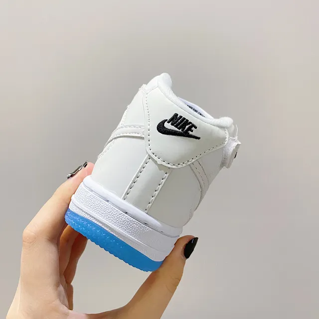 Nike Air Force 1 Mid Youth White Black Lifestyle Sneakers 18