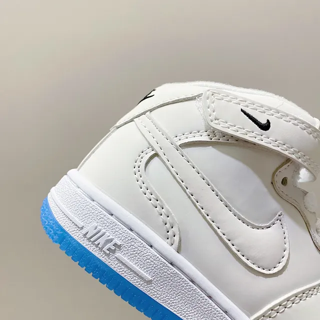 Nike Air Force 1 Mid Youth White Black Lifestyle Sneakers 19