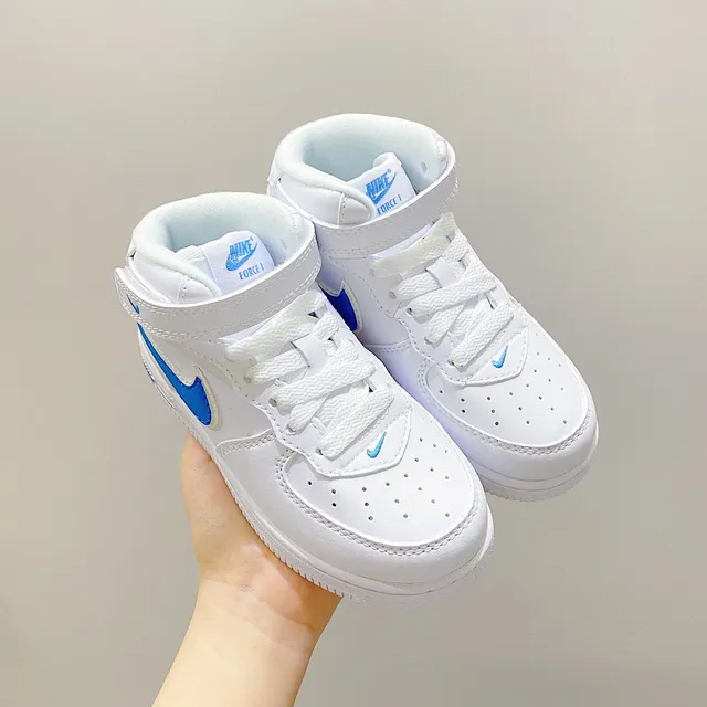 Nike Air Force 1 Mid Youth White Black Lifestyle Sneakers 22