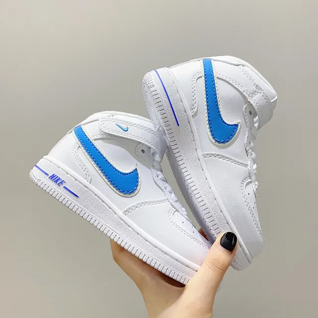Nike Air Force 1 Mid Youth White Black Lifestyle Sneakers 24