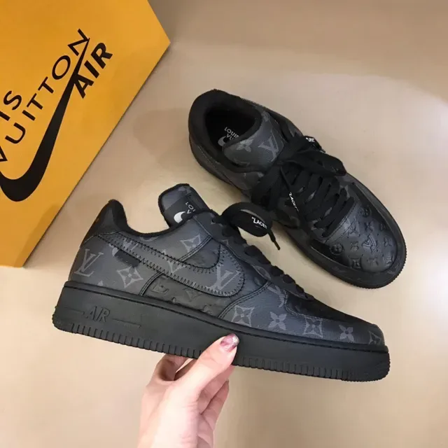 Nike Air Force 1 Monogram Black Lifestyle Sneakers 6