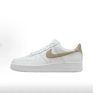 Nike Air Force 1 White and Beige Lifestyle Sneakers