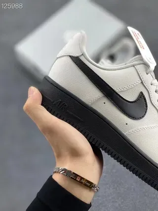 Nike Air Force 1 White and Black Lifestyle Sneakers 6