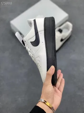 Nike Air Force 1 White and Black Lifestyle Sneakers 8