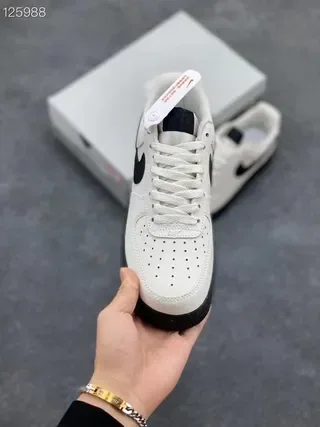 Nike Air Force 1 White and Black Lifestyle Sneakers 9