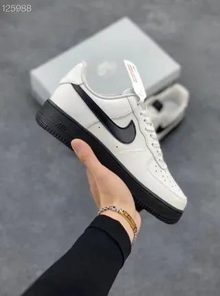 Nike Air Force 1 White and Black Lifestyle Sneakers 10