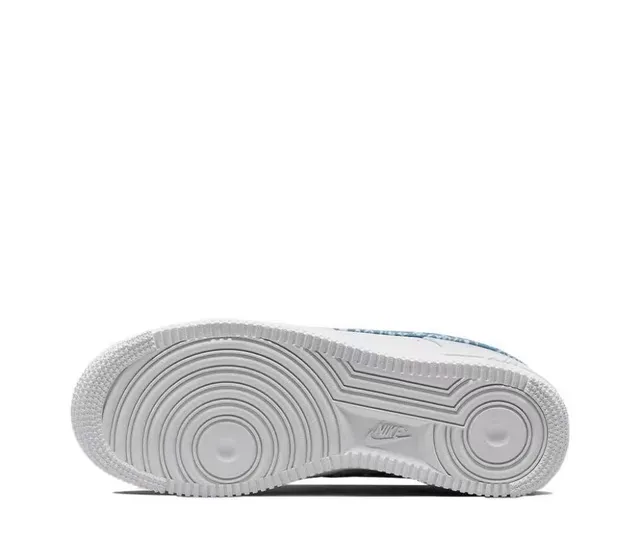Nike Air Force 1 White and Blue Bandana Print Lifestyle Sneakers 2