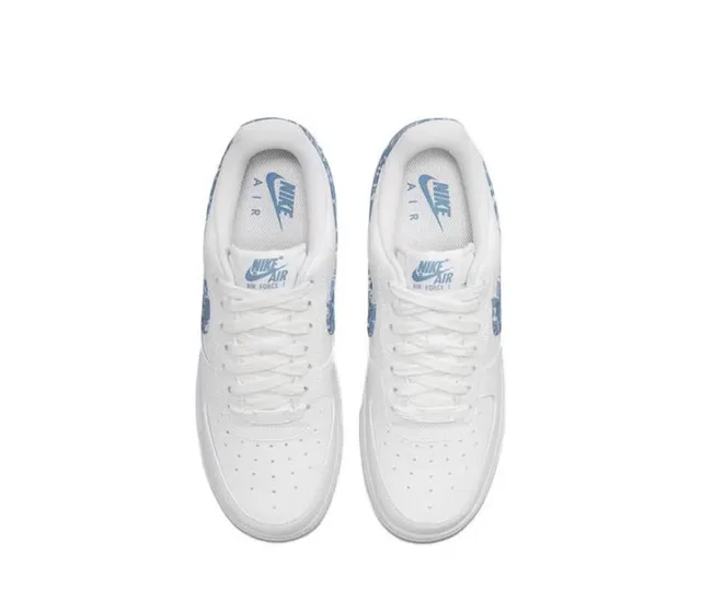 Nike Air Force 1 White and Blue Bandana Print Lifestyle Sneakers 4