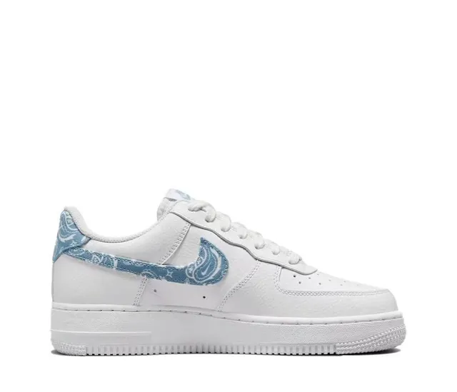 Nike Air Force 1 White and Blue Bandana Print Lifestyle Sneakers 6
