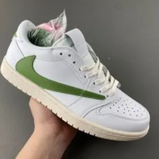 Nike Air Force 1 White and Green Lifestyle Sneakers