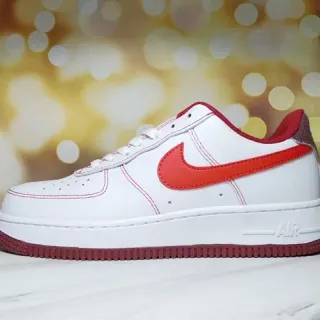 Nike Air Force 1 White and Red Lifestyle Sneakers