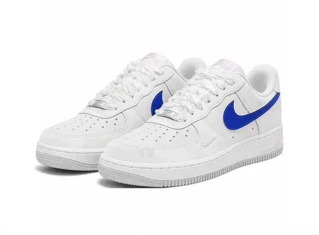 Nike Air Force 1 White and Royal Blue Lifestyle Sneakers 3