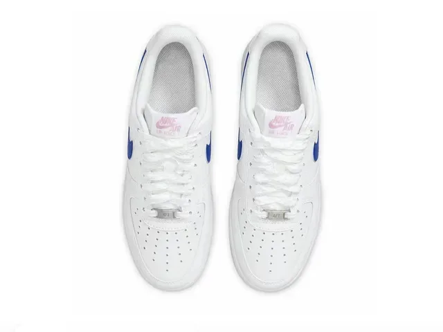 Nike Air Force 1 White and Royal Blue Lifestyle Sneakers 4