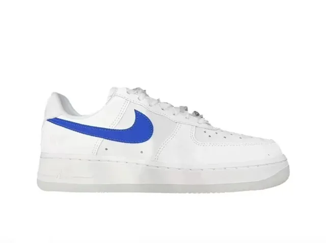 Nike Air Force 1 White and Royal Blue Lifestyle Sneakers 5
