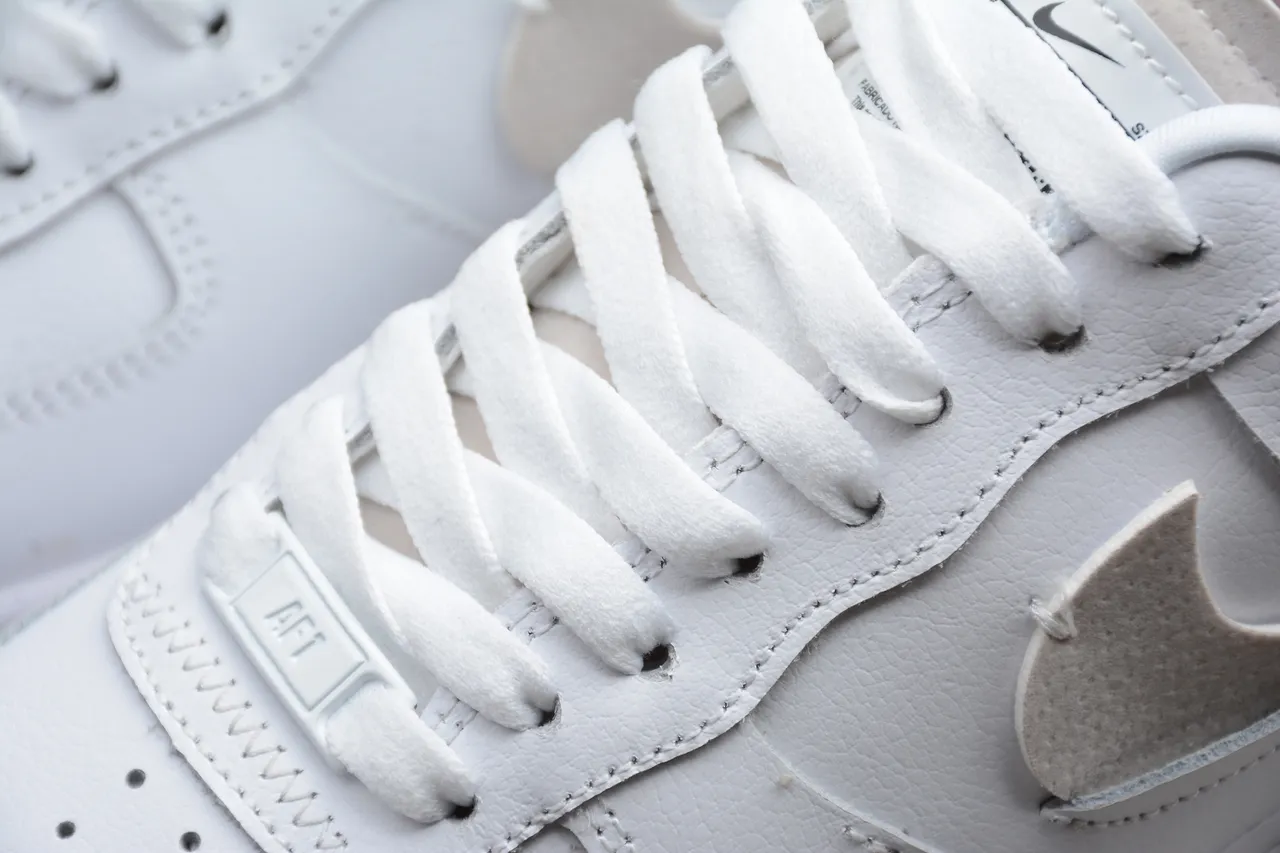 Nike Air Force 1 White Beige Orange Lifestyle Sneakers 8