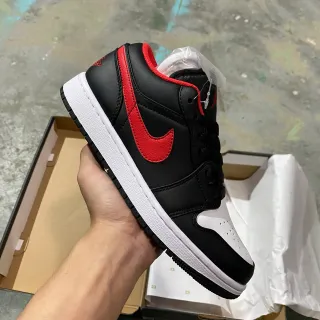 Nike Air Jordan 1 Low Black Red White Lifestyle Sneakers