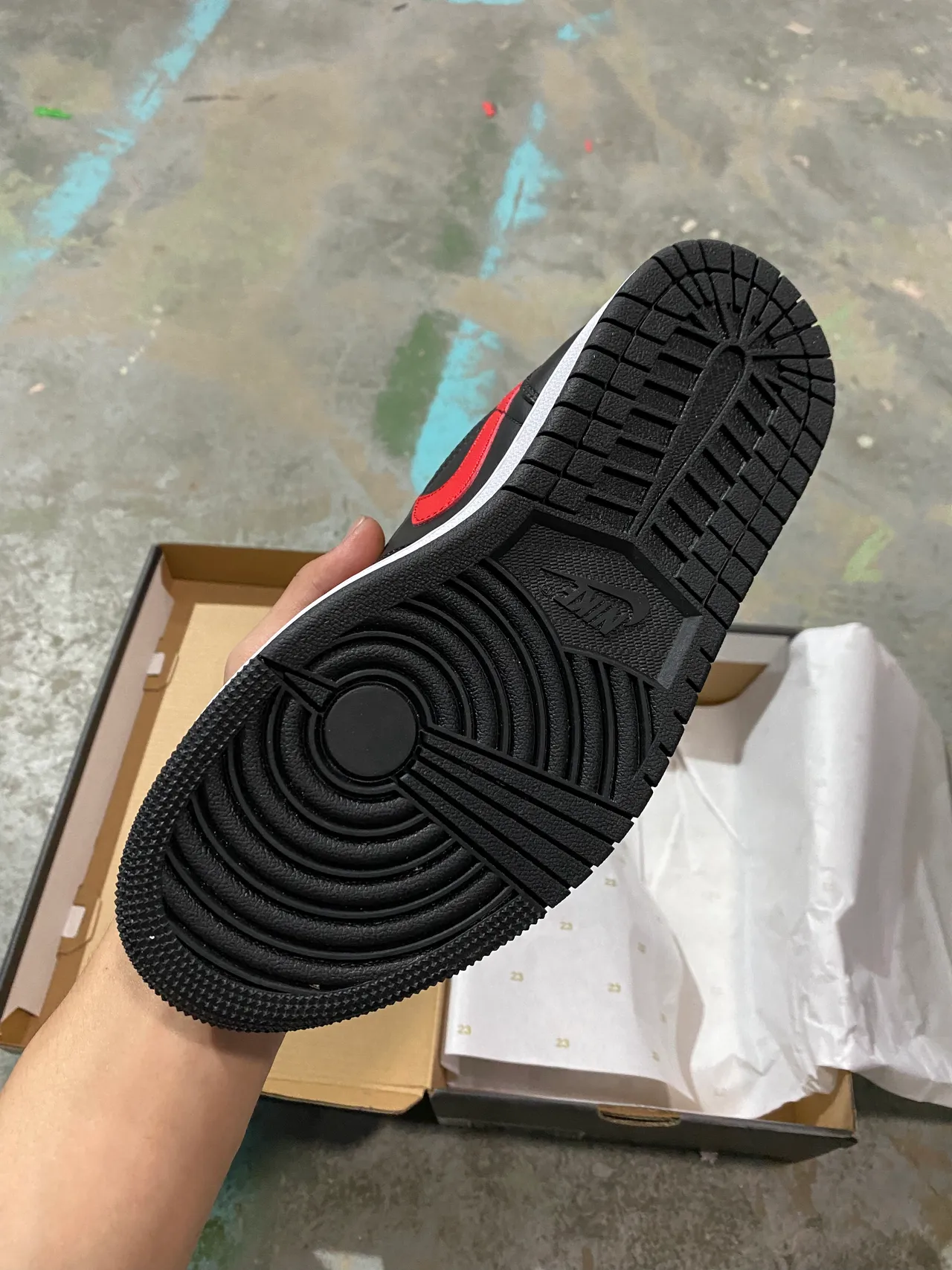 Nike Air Jordan 1 Low Black Red White Lifestyle Sneakers 5