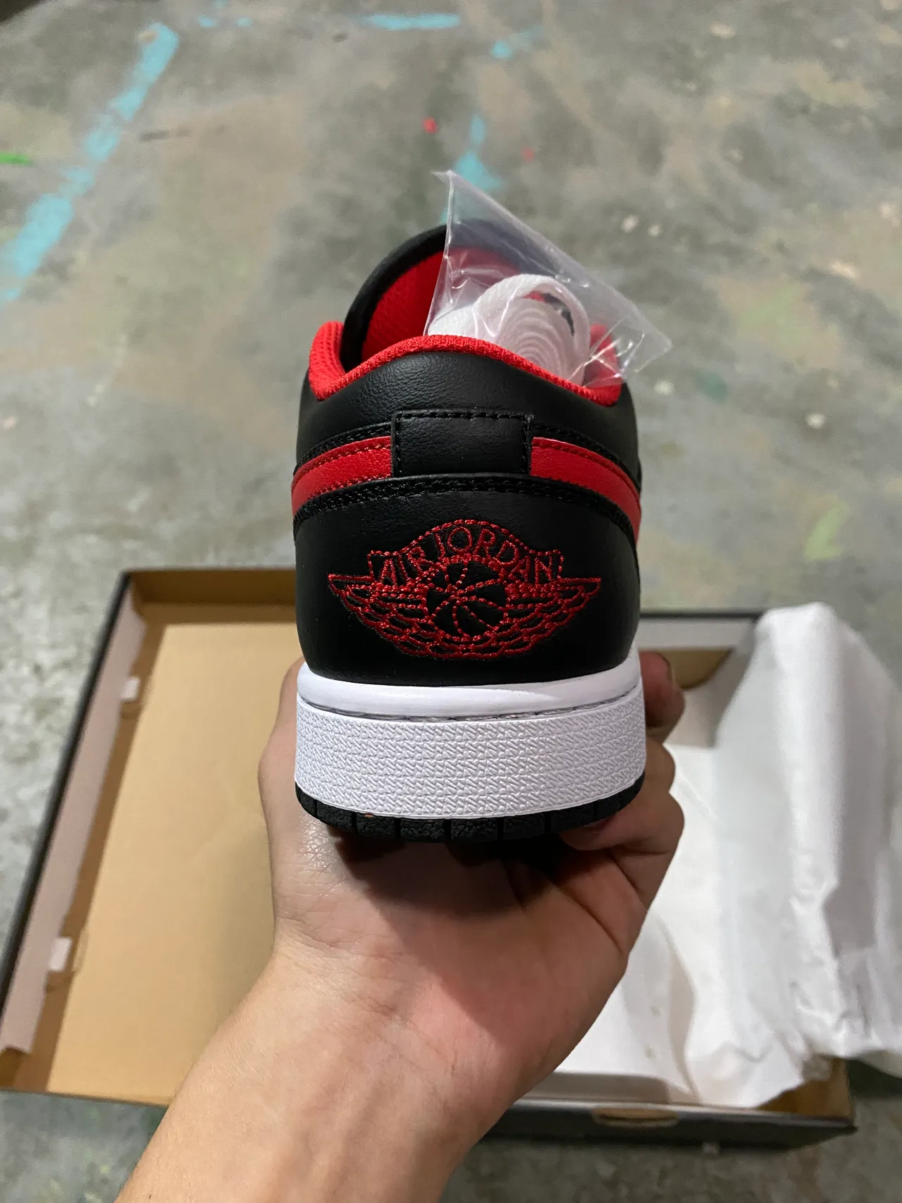 Nike Air Jordan 1 Low Black Red White Lifestyle Sneakers 6