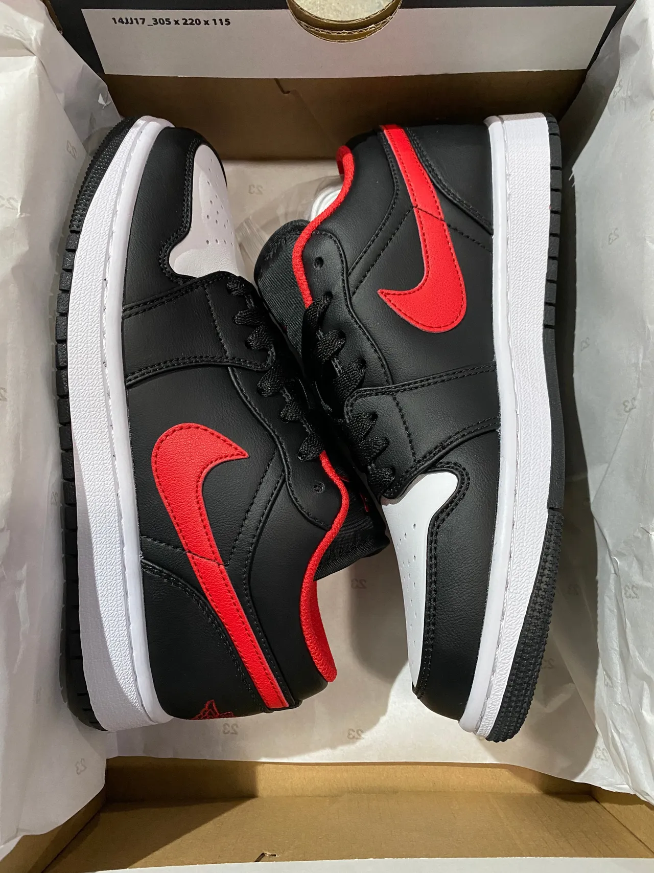 Nike Air Jordan 1 Low Black Red White Lifestyle Sneakers 7