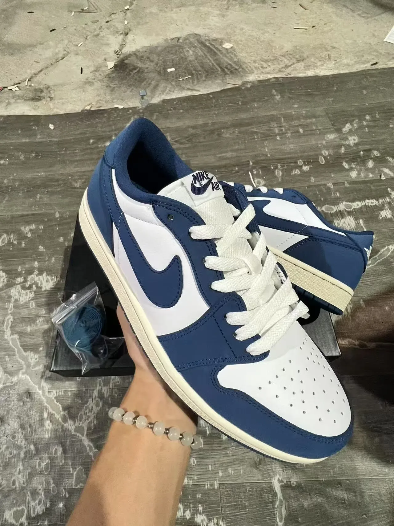 Nike Air Jordan 1 Low Blue and White Lifestyle Sneakers 2