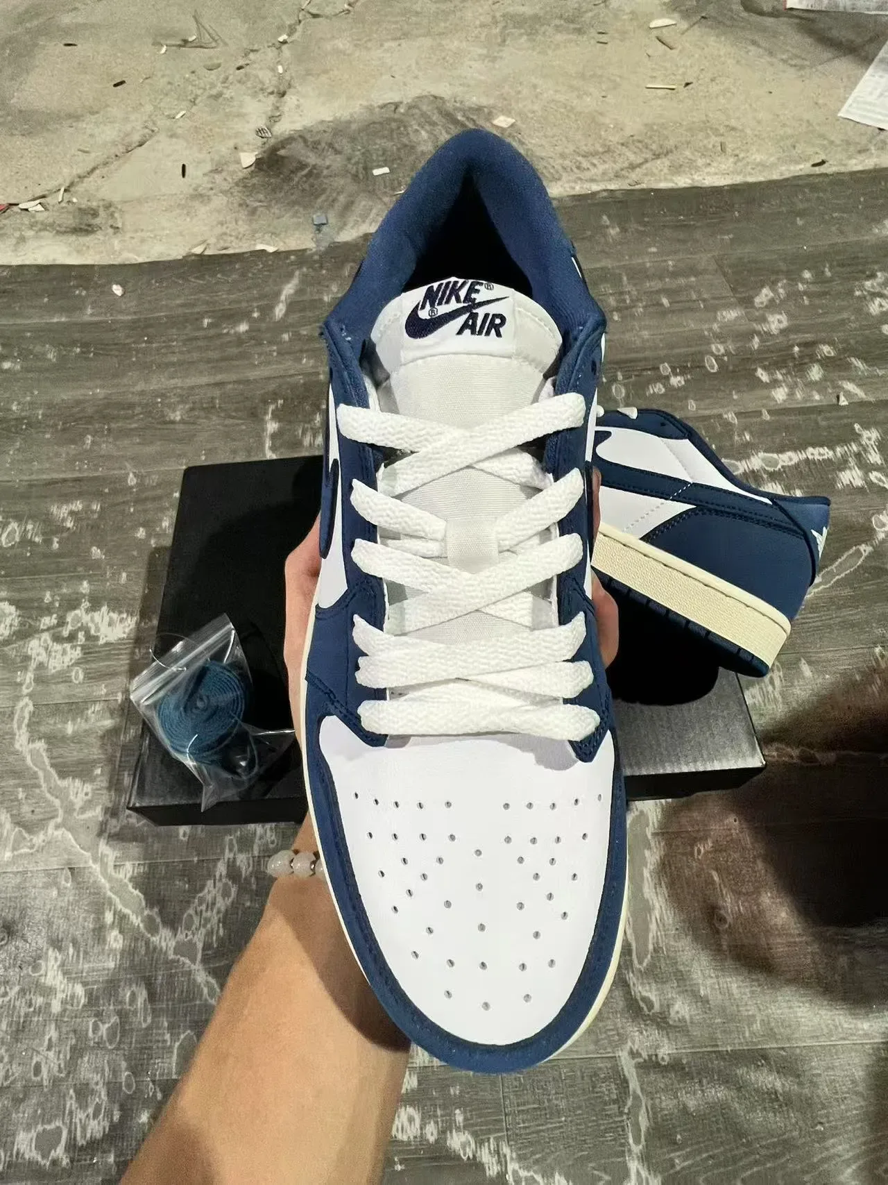 Nike Air Jordan 1 Low Blue and White Lifestyle Sneakers 3