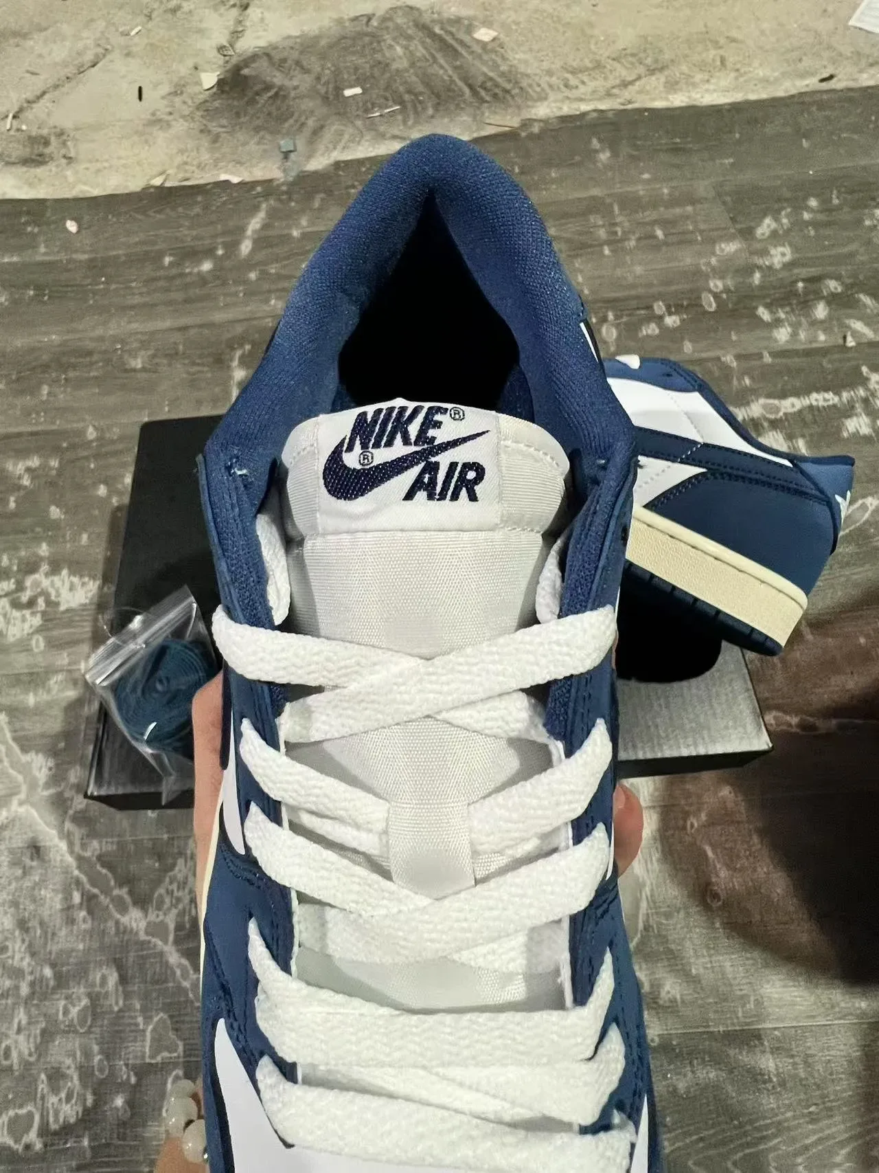 Nike Air Jordan 1 Low Blue and White Lifestyle Sneakers 4
