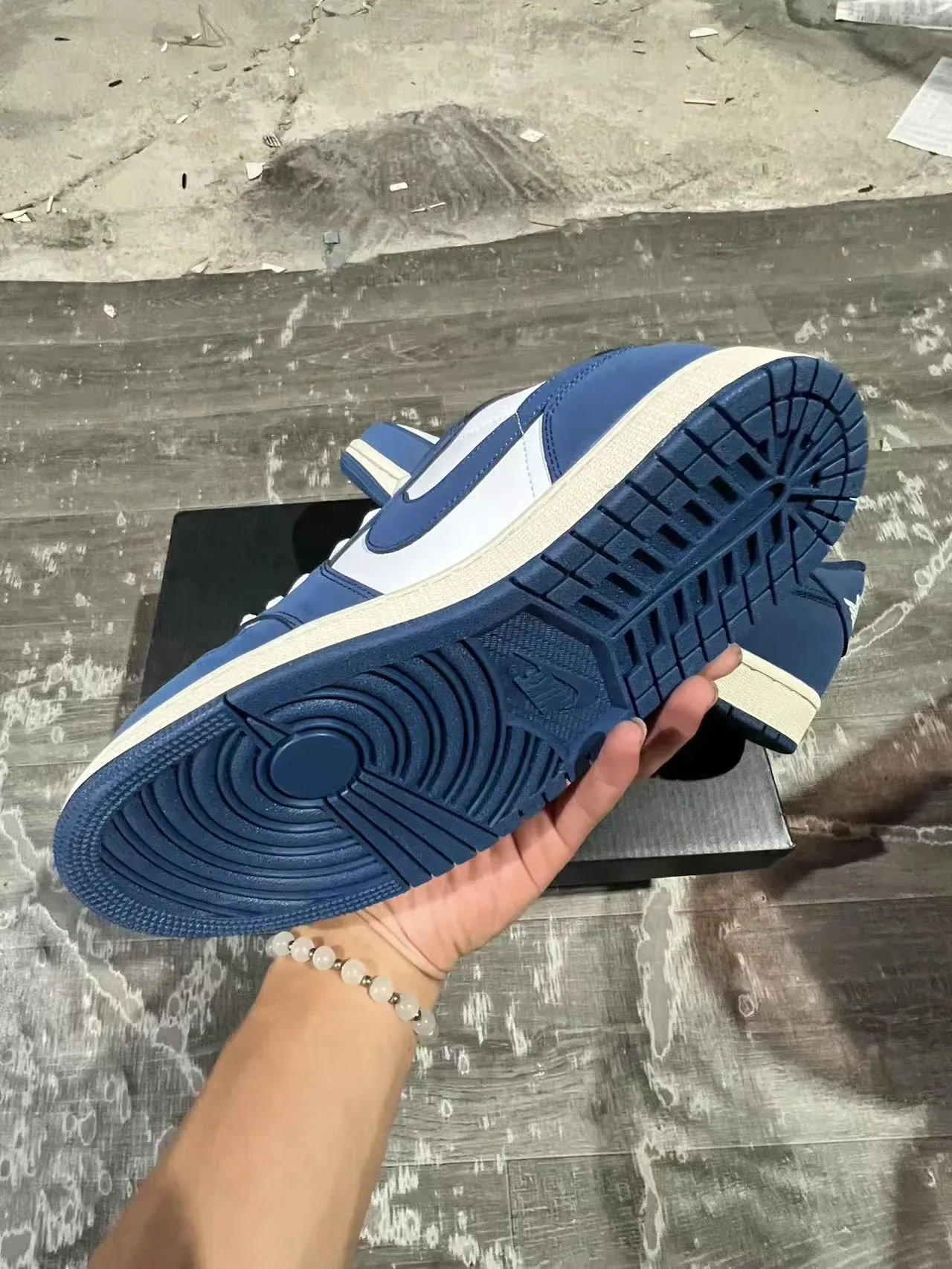 Nike Air Jordan 1 Low Blue and White Lifestyle Sneakers 6