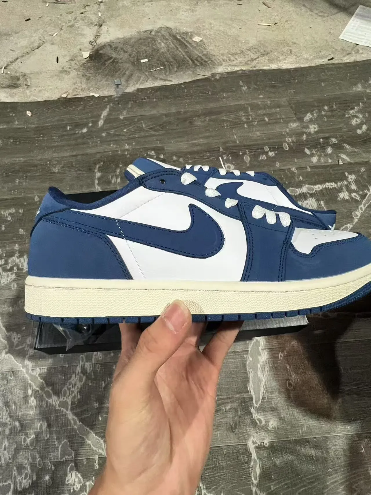 Nike Air Jordan 1 Low Blue and White Lifestyle Sneakers 7