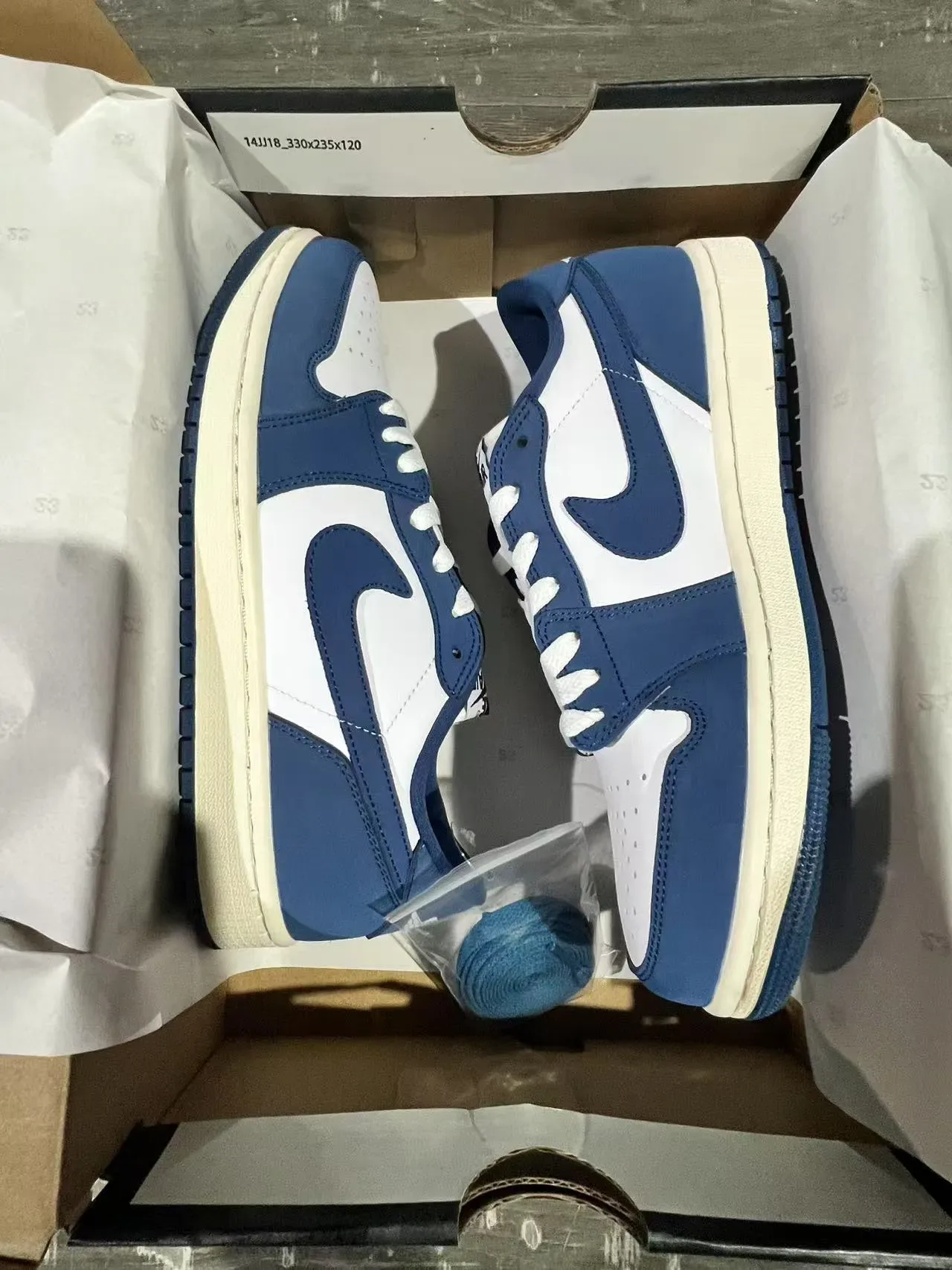 Nike Air Jordan 1 Low Blue and White Lifestyle Sneakers 9