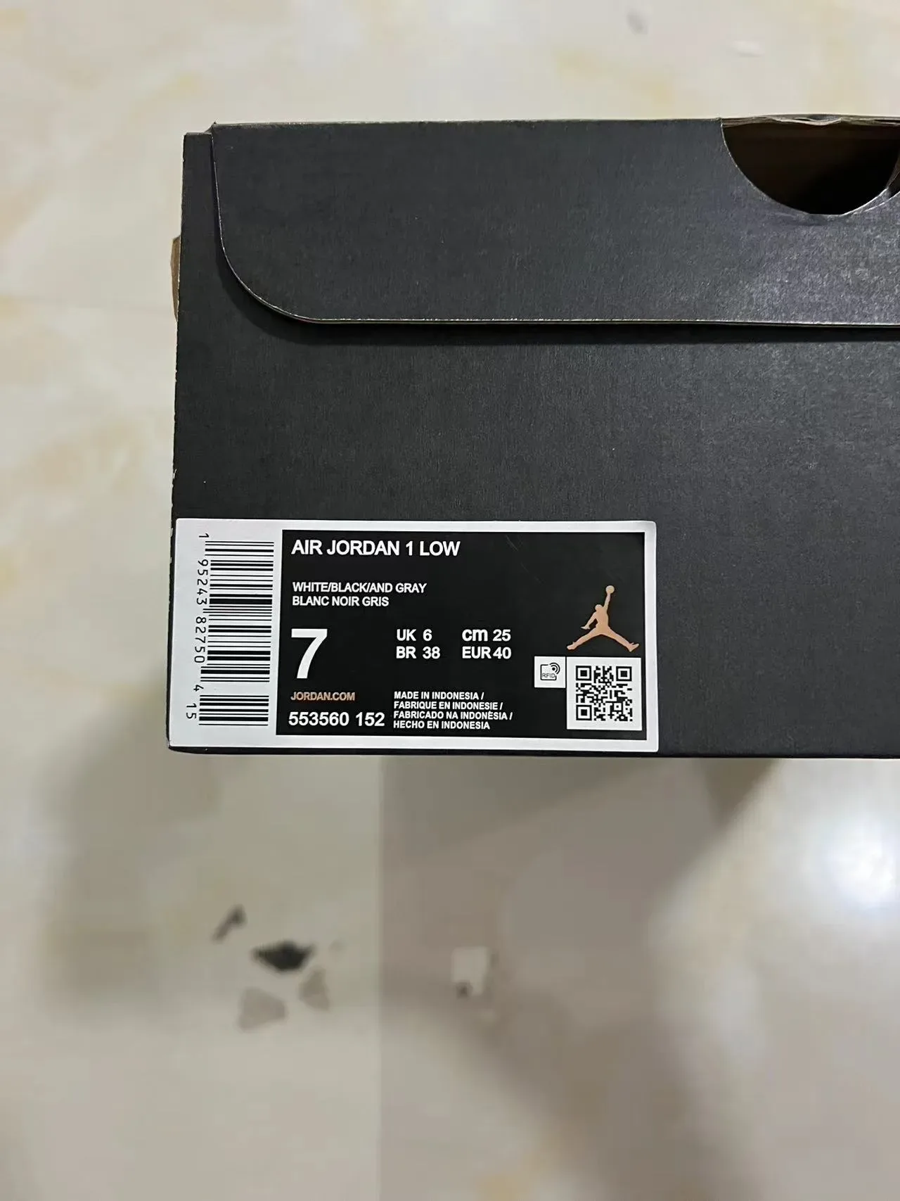 Nike Air Jordan 1 Low Gris Foncé Blanc Sneakers Lifestyle 10