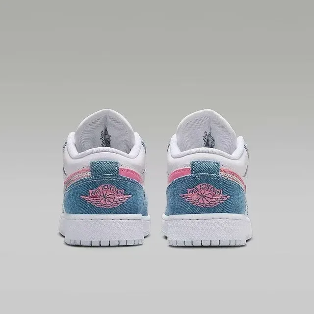 Nike Air Jordan 1 Low Denim Glitter Pink Lifestyle Sneakers 5