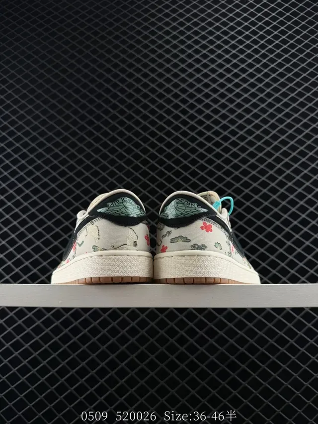 Nike Air Jordan 1 Low Floral Print Lifestyle Sneakers 3