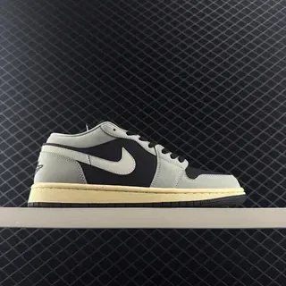 Nike Air Jordan 1 Low ग्रे और ब्लैक लाइफस्टाइल स्नीकर