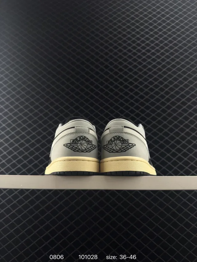 Nike Air Jordan 1 Low Gray and Black Lifestyle Sneakers 4