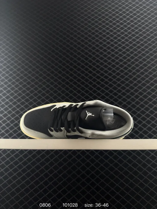 Nike Air Jordan 1 Low Gray and Black Lifestyle Sneakers 5