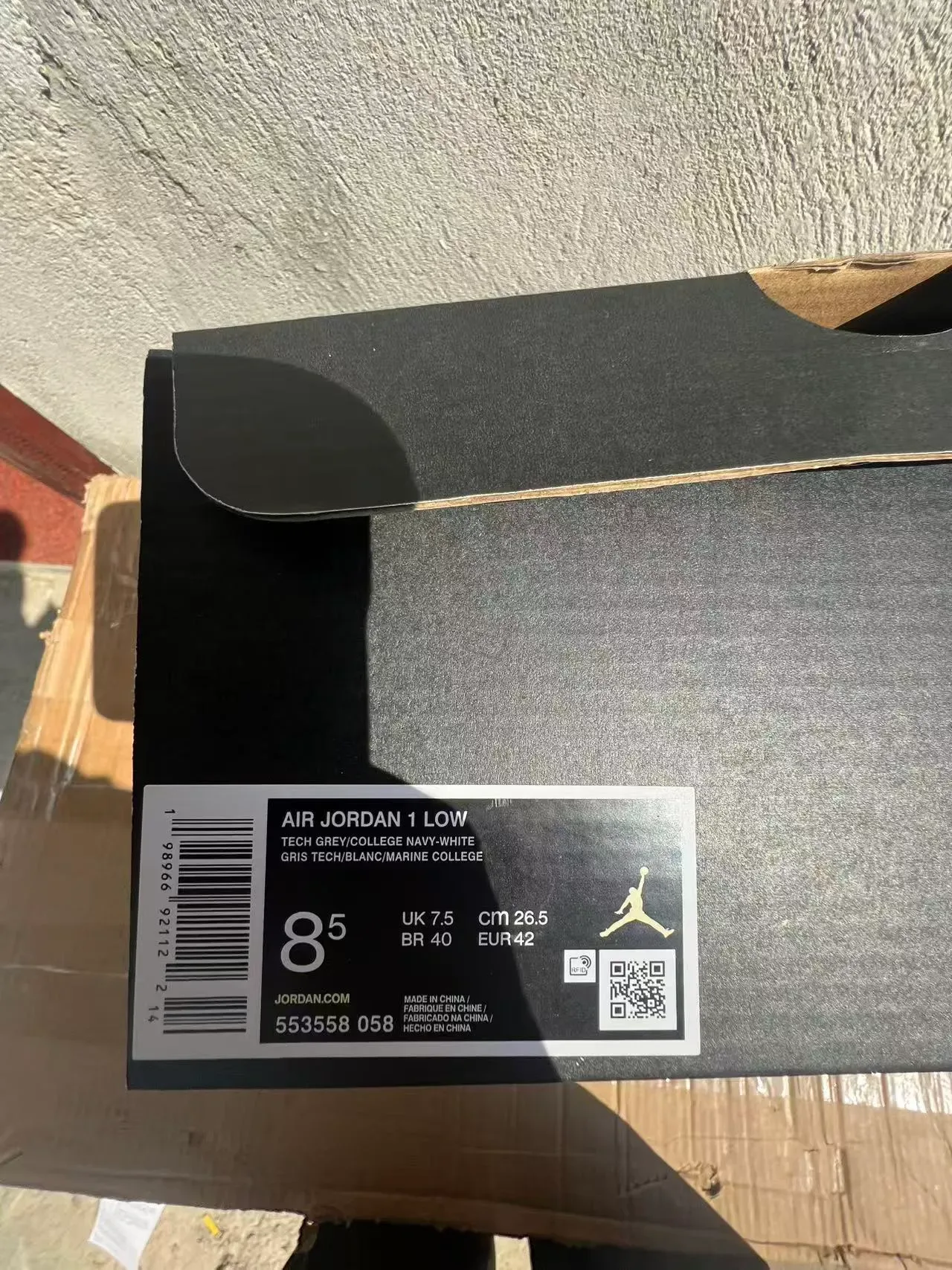 Nike Air Jordan 1 Low Gray Navy White Lifestyle Sneakers 10