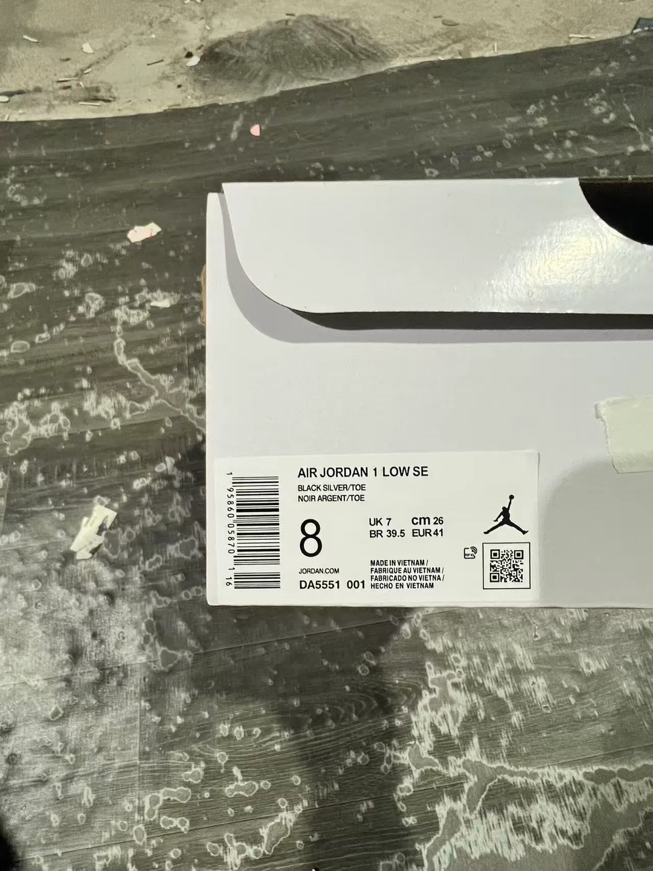 Nike Air Jordan 1 Low Metallic Silver Black Lifestyle Sneakers 10