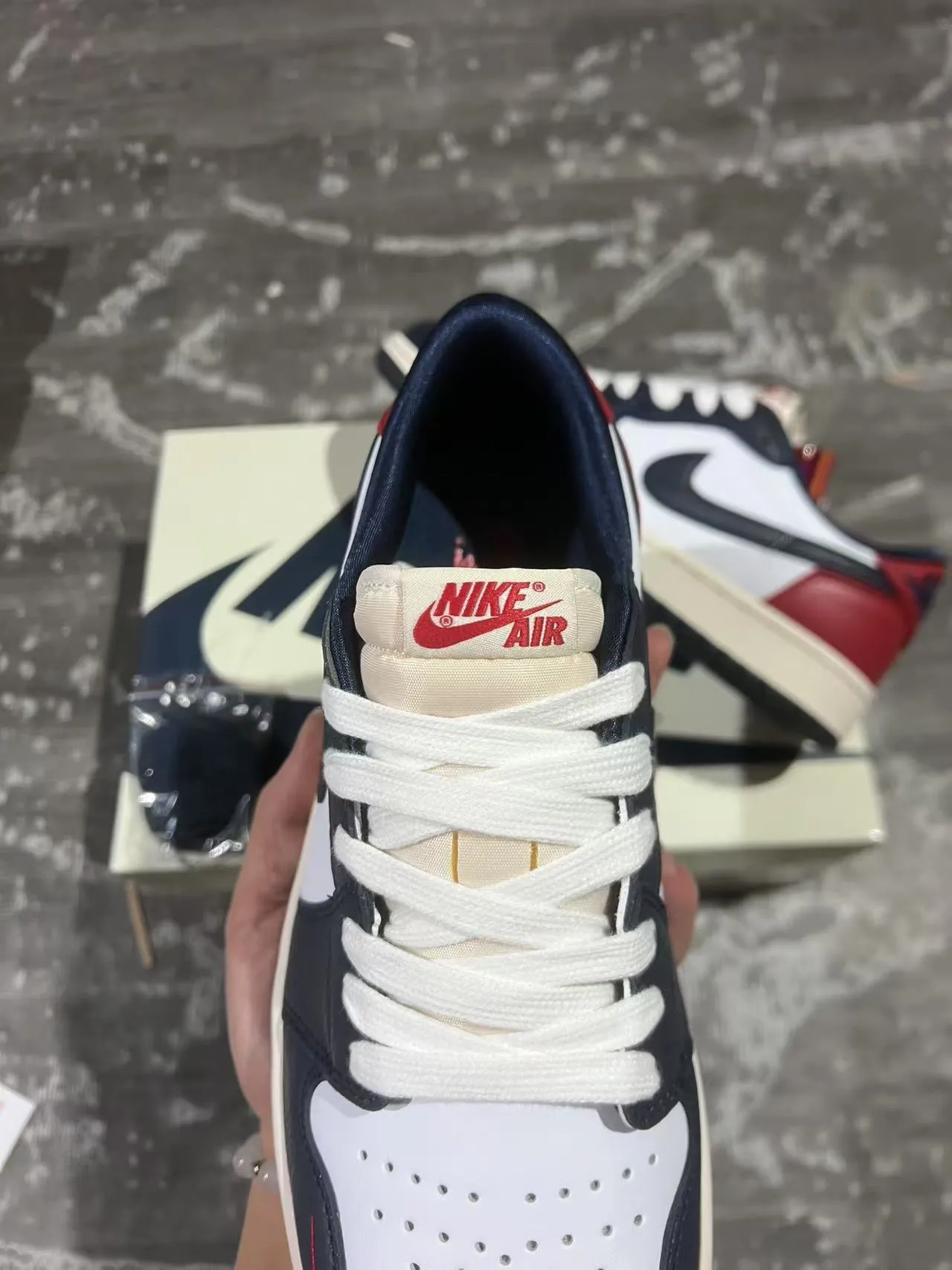 Nike Air Jordan 1 Low Navy Red White Lifestyle Sneakers 4