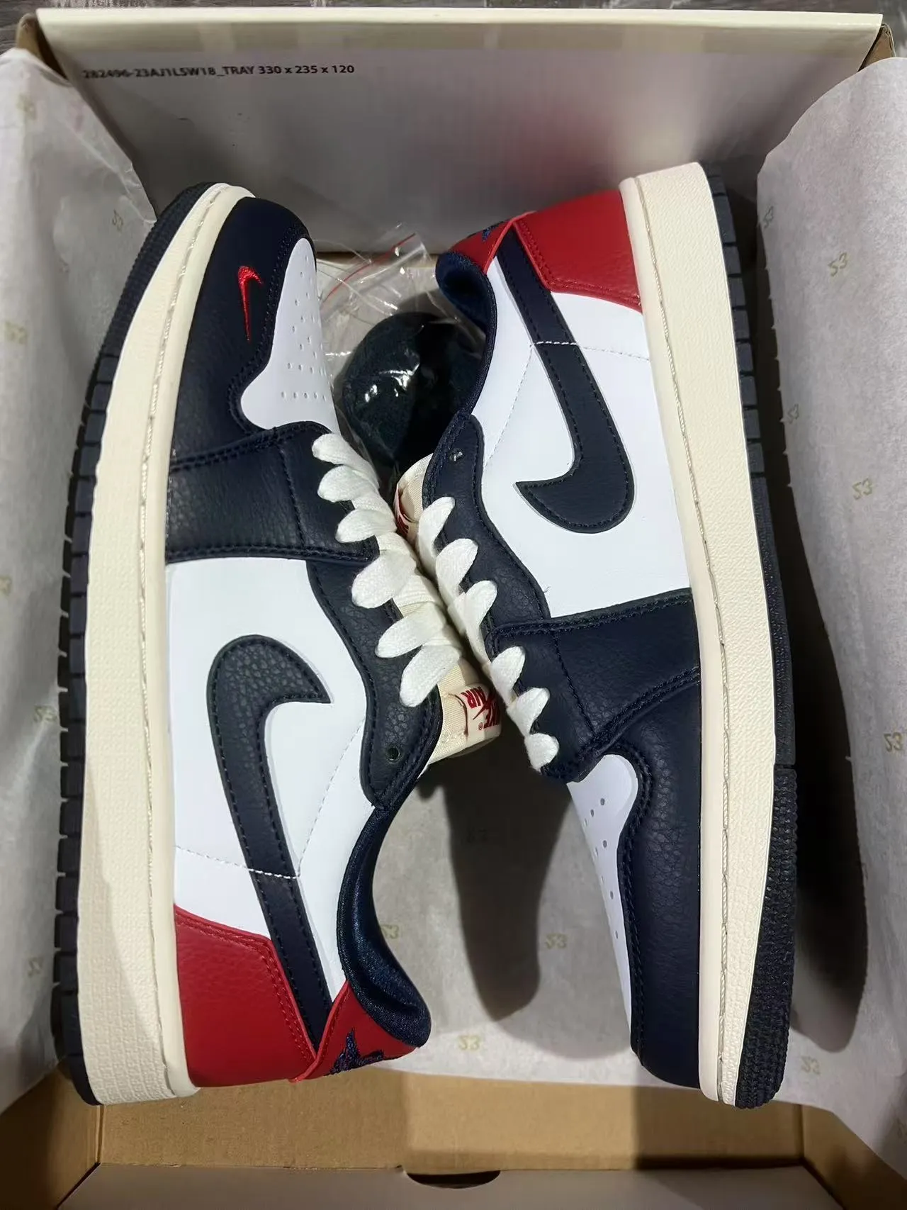 Nike Air Jordan 1 Low Navy Red White Lifestyle Sneakers 9