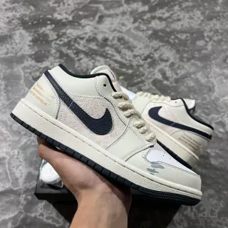 Nike Air Jordan 1 Low Off-White Navy Lifestyle Sneakers