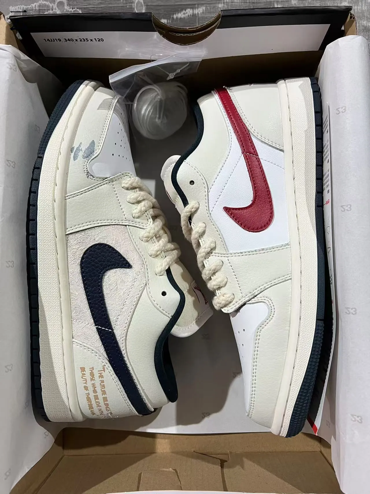 Nike Air Jordan 1 Low Off-White Navy Lifestyle Sneakers 9
